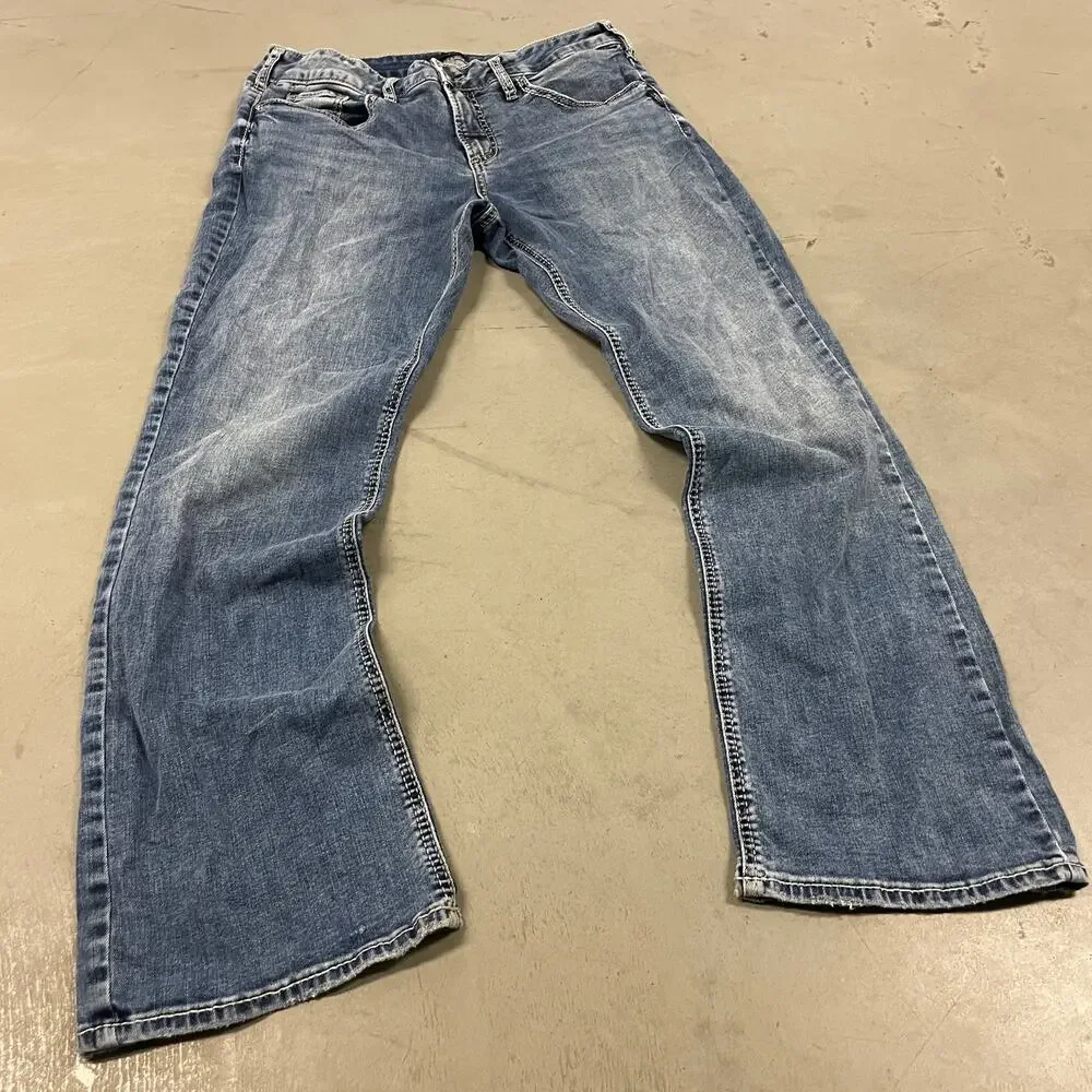 Y2K silver brand western bootcut jeans 34x31